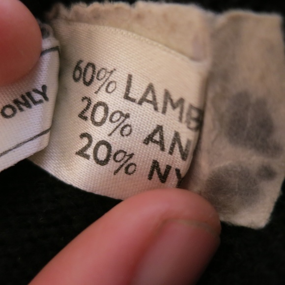 Vintage Clover 1980s Wool + Angora Black Sweater Red Gold Floral Embroidery Med - Picture 8 of 12